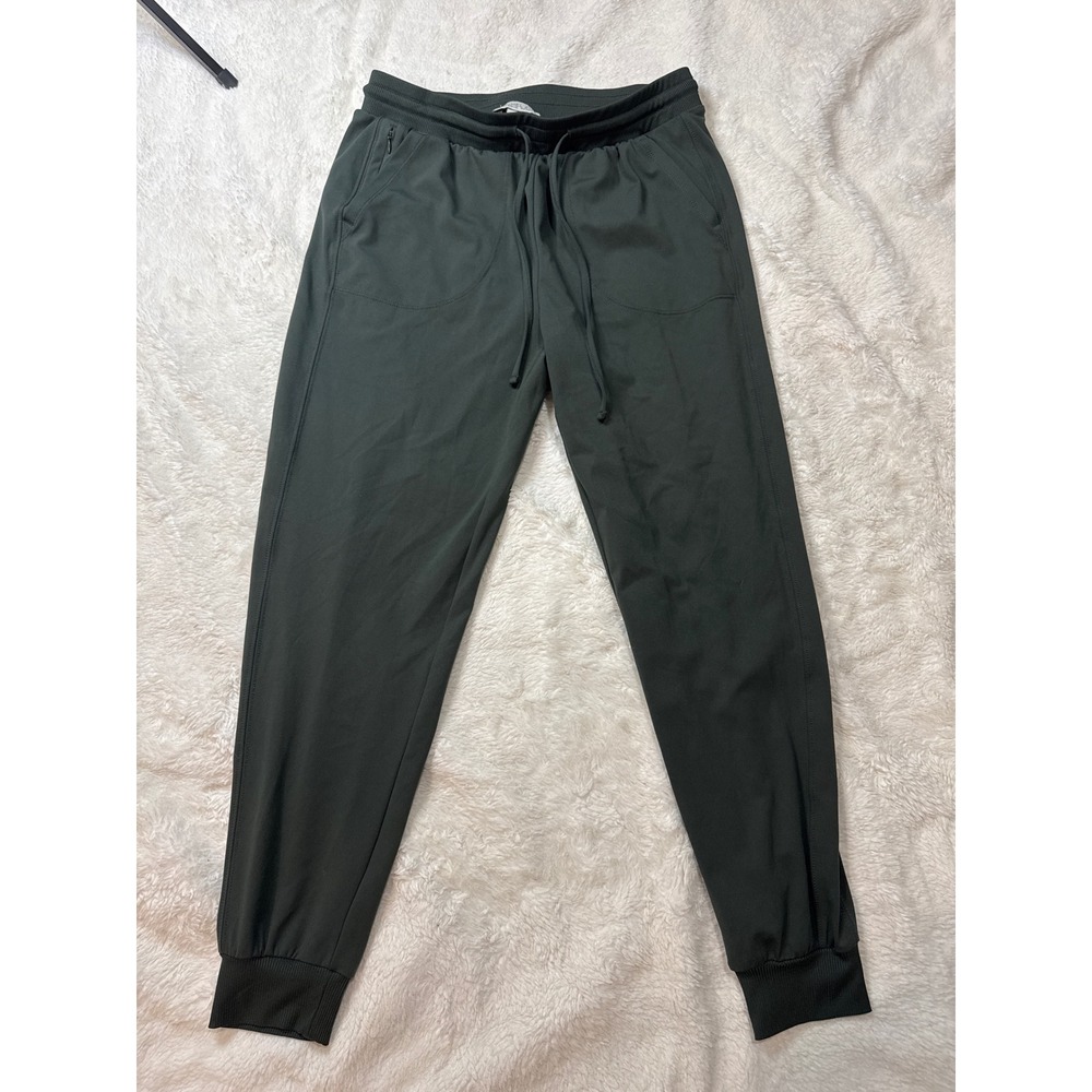 Rachel Zoe Joggers Womens Medium Olive Green Excellent Ribbed Drawstring Pants